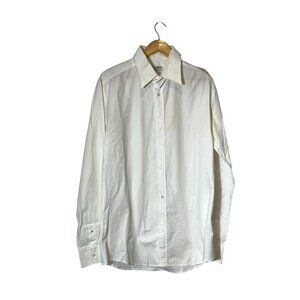Dolce & Gabbana Mens White Button-Up Dress Shirt Size 44 17 1/2